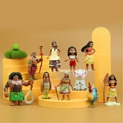 10Pcs Moana 2 Figure Toys, Ocean Adventures 2 Merchandise, Little Figures Model, Christmas Birthday Gifts, Moana 2 Figurines Doll, Cake Decoration Doll, Christmas Ornaments